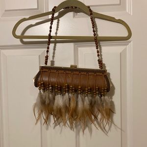 Kelly Kathleen Feather Beaded Purse